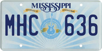 MS license plate MHC636