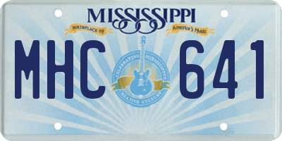 MS license plate MHC641
