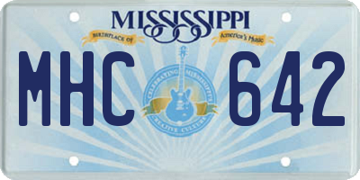 MS license plate MHC642