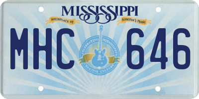 MS license plate MHC646