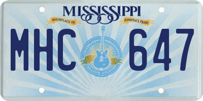 MS license plate MHC647