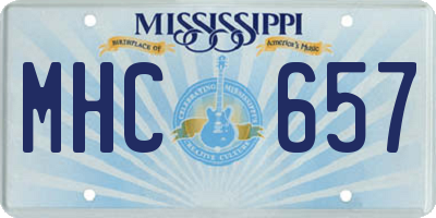 MS license plate MHC657