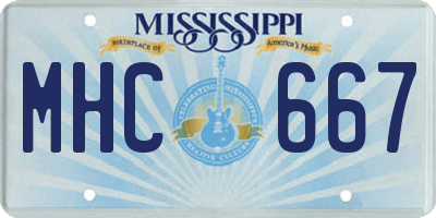 MS license plate MHC667