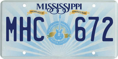 MS license plate MHC672