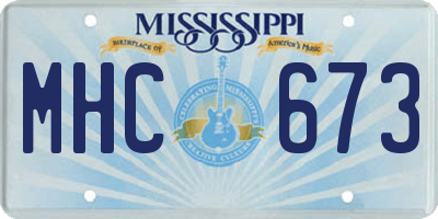 MS license plate MHC673