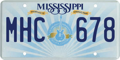MS license plate MHC678