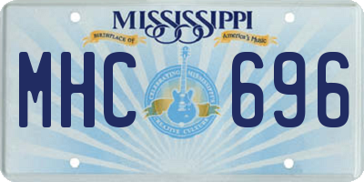 MS license plate MHC696