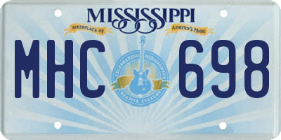 MS license plate MHC698
