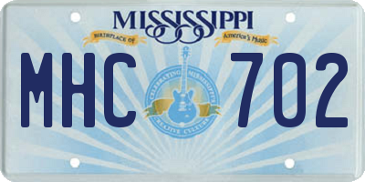 MS license plate MHC702