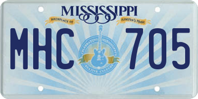 MS license plate MHC705