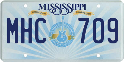 MS license plate MHC709