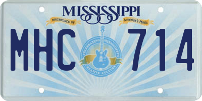 MS license plate MHC714