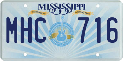 MS license plate MHC716