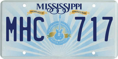 MS license plate MHC717