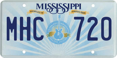 MS license plate MHC720