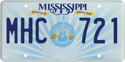 MS license plate MHC721