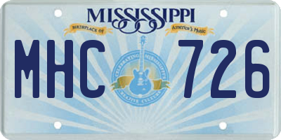 MS license plate MHC726