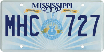 MS license plate MHC727