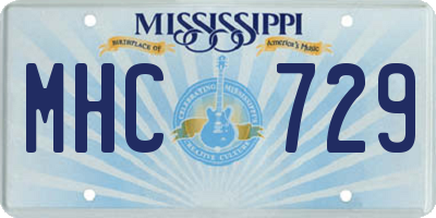 MS license plate MHC729
