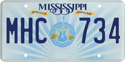 MS license plate MHC734