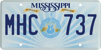 MS license plate MHC737