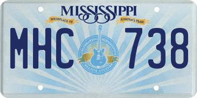 MS license plate MHC738