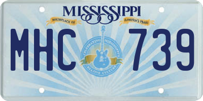 MS license plate MHC739