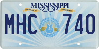 MS license plate MHC740