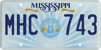 MS license plate MHC743