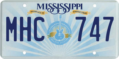 MS license plate MHC747