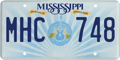 MS license plate MHC748