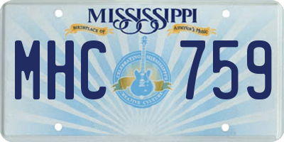 MS license plate MHC759