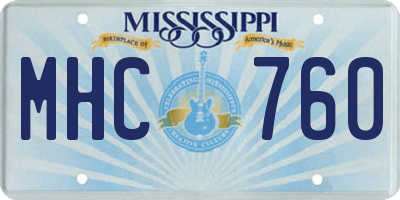MS license plate MHC760