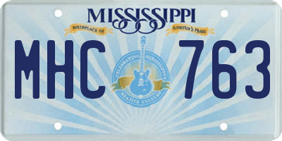 MS license plate MHC763