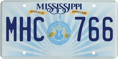 MS license plate MHC766