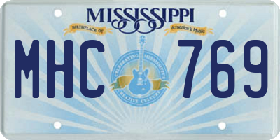 MS license plate MHC769