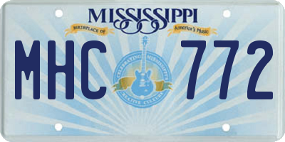 MS license plate MHC772