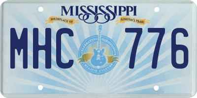 MS license plate MHC776