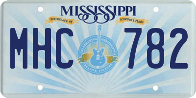MS license plate MHC782
