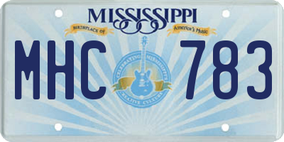 MS license plate MHC783