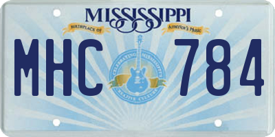 MS license plate MHC784