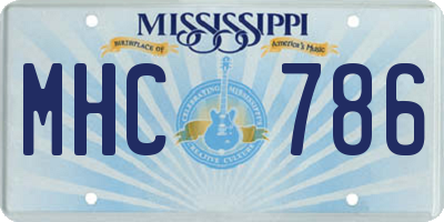 MS license plate MHC786