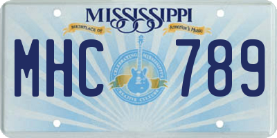 MS license plate MHC789