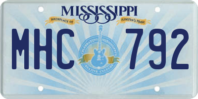 MS license plate MHC792