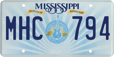 MS license plate MHC794