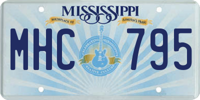 MS license plate MHC795