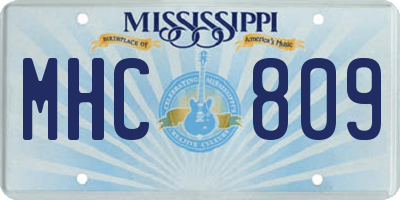 MS license plate MHC809