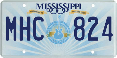 MS license plate MHC824