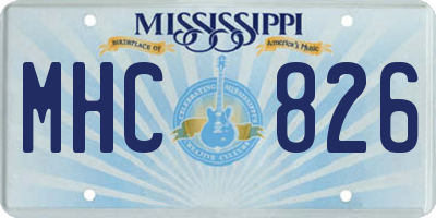 MS license plate MHC826