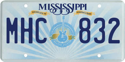 MS license plate MHC832